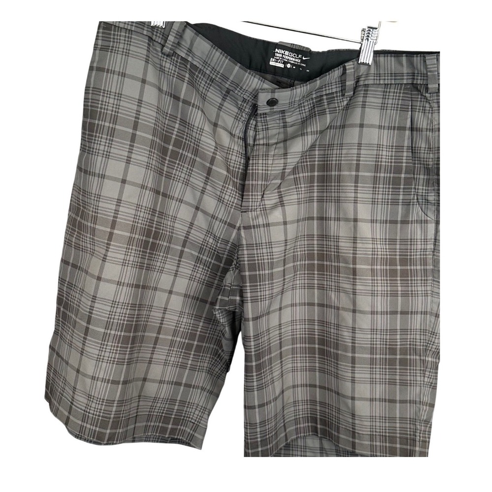 Nike Golf Tour Performance Dri-FIT Shorts Mens 40 Grey Plaid Checkered